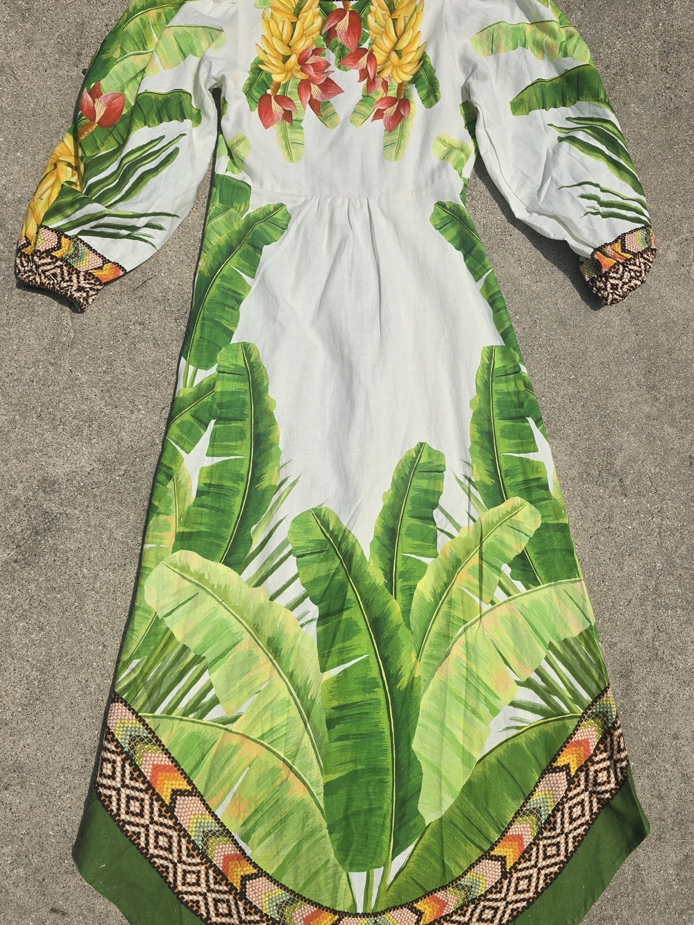 FARM Rio Fresh Forest Midi Dress with Multicolor Trim - Picture 5 of 6